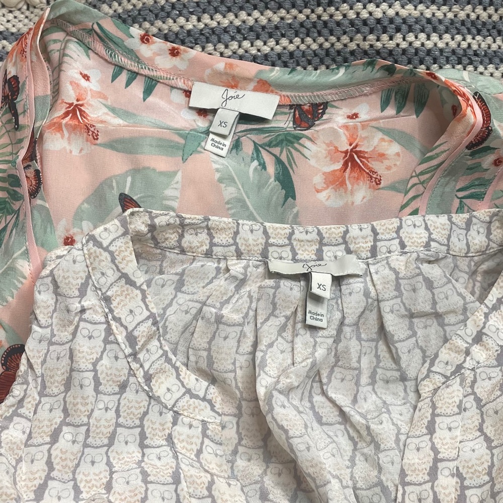2 tops-Joie XS sleeveless never worn 100% silk